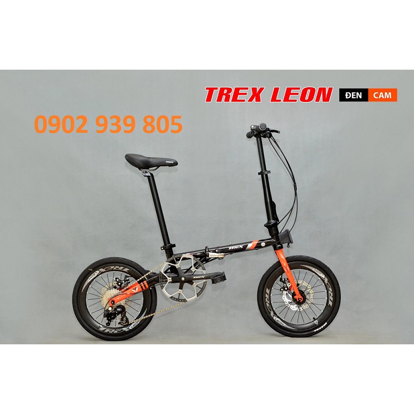Xe đạp gấp 16 Inch Trex Leon 9 líp thả Khung càng thép CHROMOLY