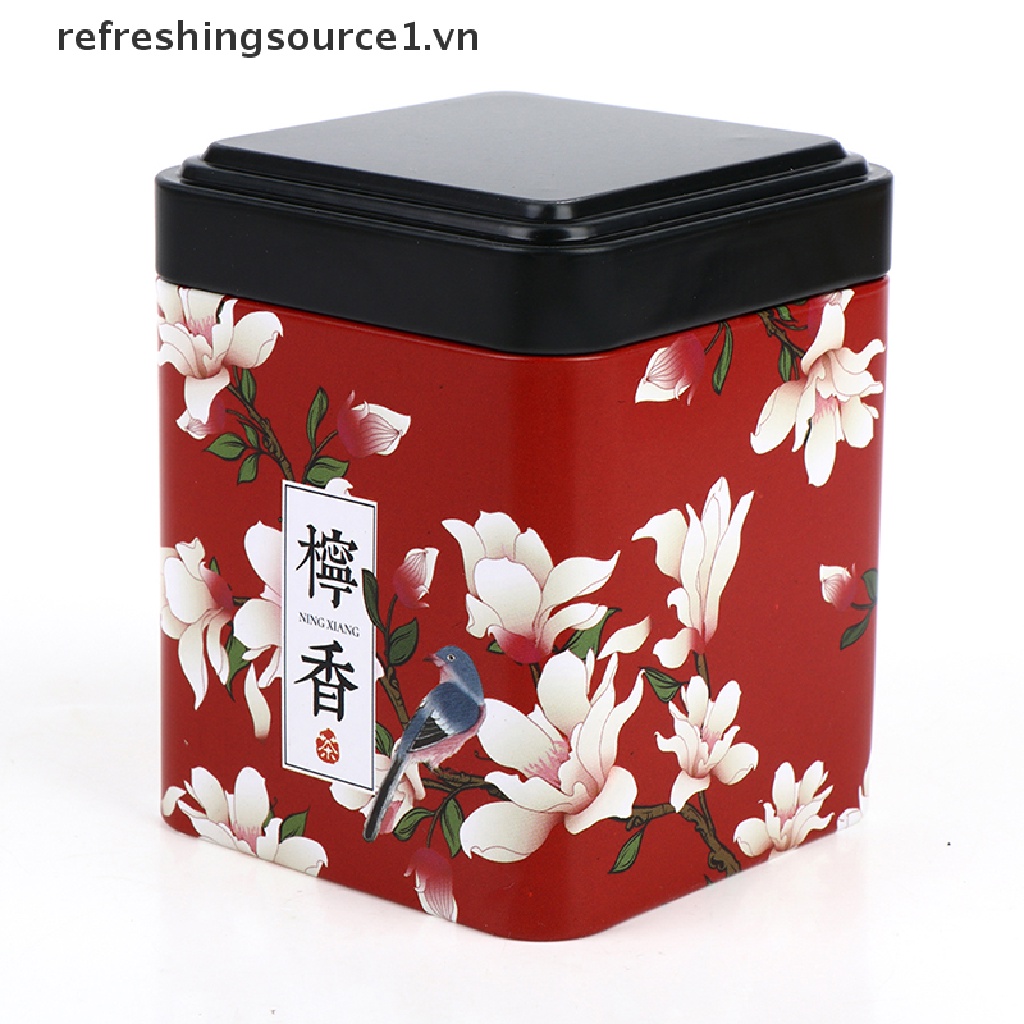 Hộp Thiếc Hình Vuông Đựng Trà / Kẹo / Trái Cây Phong Cách vintage