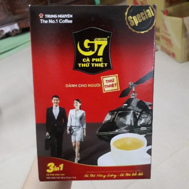 1 hộp cà phê G7 Hòa Tan 3 in 1 Trung Nguyên Hộp 288g 18 Gói, 21 gói 336g