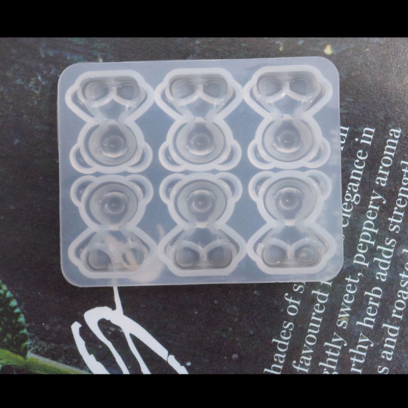 Khuôn Silicone 6 Ngăn Làm Bánh Kẹo Hình Gấu Đáng Yêu