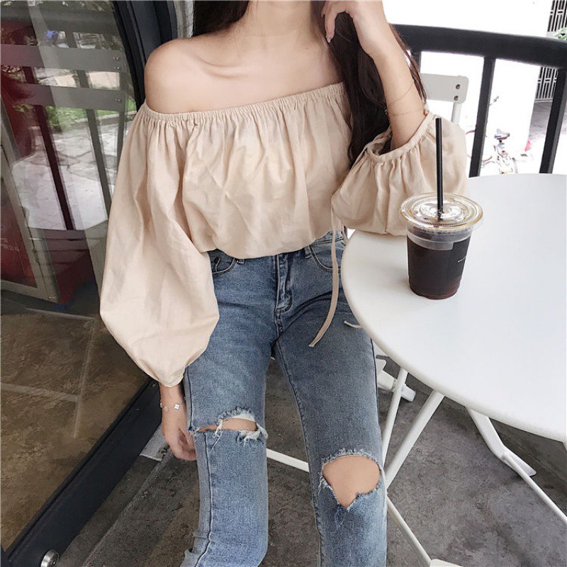 Quần jeans dài rách gối thời trang cho nữ