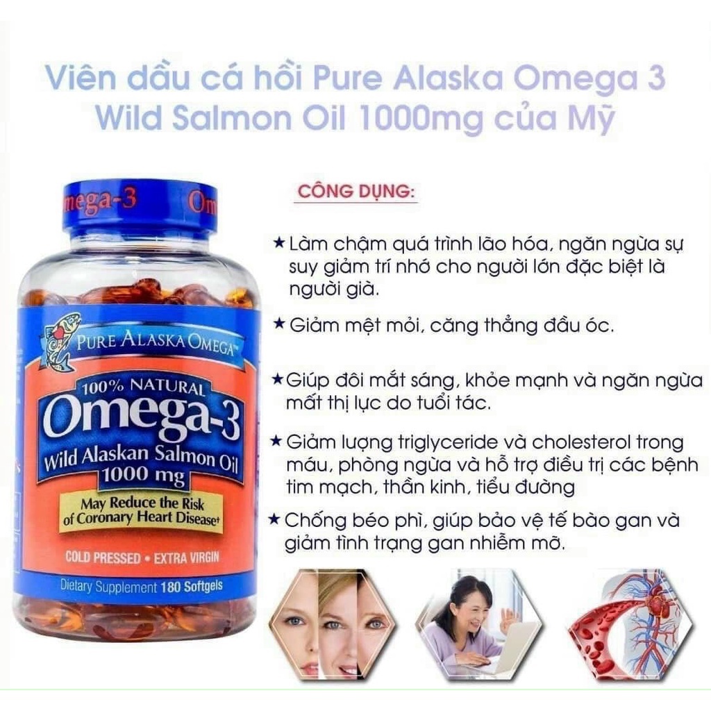 Viên Uống Dầu Cá Hồi Alaska Salmon Oil Omega 3 - 210 viên