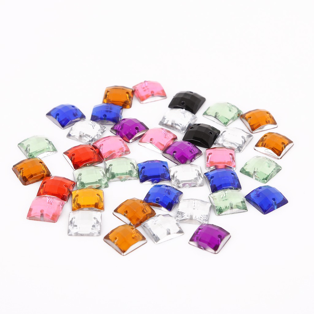 Set 100 Hạt Cườm Đá acrylic Hình Vuông 10x10mm Dùng Trang Trí Tiệc Cưới diy