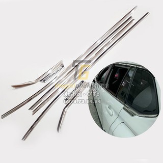 Bộ Nẹp chân kính, Viền cong kính INOX Toyota Corolla Cross