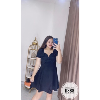 Bigsize Đầm nơ trơn D888