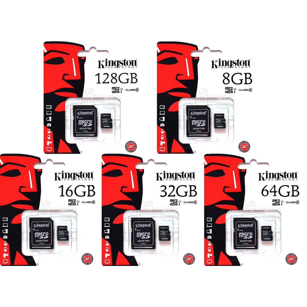 Kingston Thẻ nhớ MicroSD Class 10 -16GB, 32GB, 64GB, 128GB-Bảo Hành 5 Năm-Chính Hãng