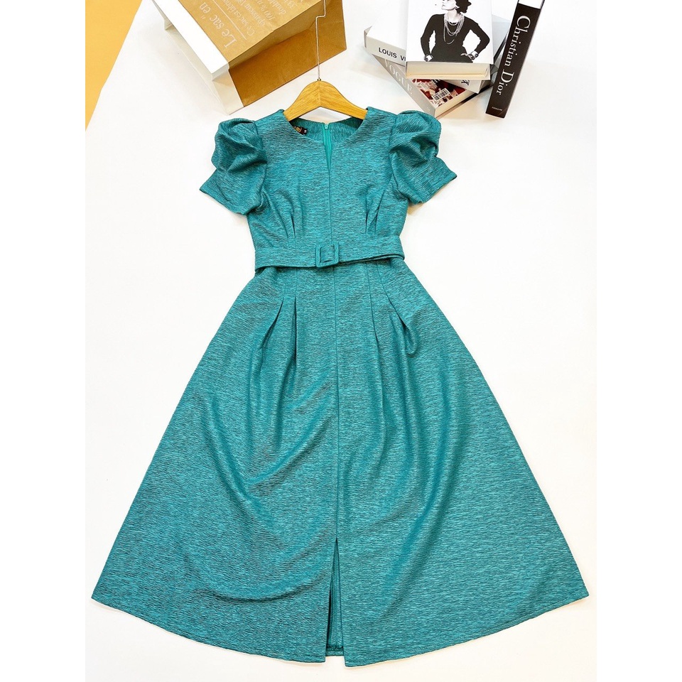 Đầm Nữ Dự Tiệc Công Sở Sang Trọng Bigsize AMYRA, Thiết Kế Dáng Xòe Phối Tay Phồng Cao Cấp Đi Làm Đi Tiệc DA200