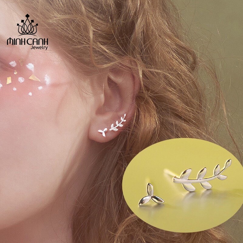 Bông Tai Bạc Mầm Lá - Minh Canh Jewelry