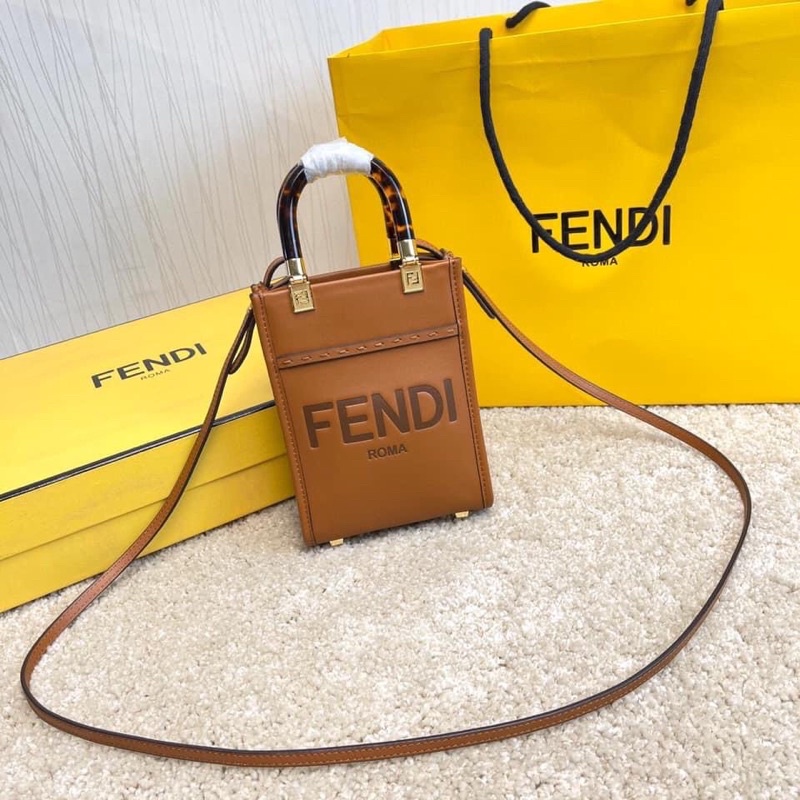 Túi Fendy Mini Sunshine Fullbox lót nâu hãng