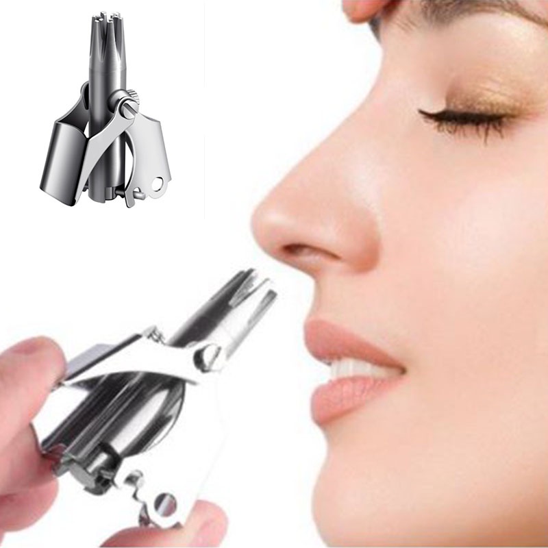 Máy tỉa lông mũi bằng thép không gỉ lưỡi bén Dụng cụ cắt lông mũi, máy cắt lông mũi  kèm chổi vệ sinh an toàn tiện lợi
