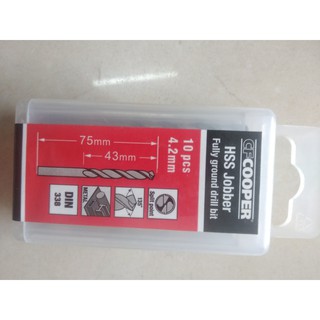 Mũi khoan sắt hss 4.2 mm -hộp 10mũi cf cooper mh042