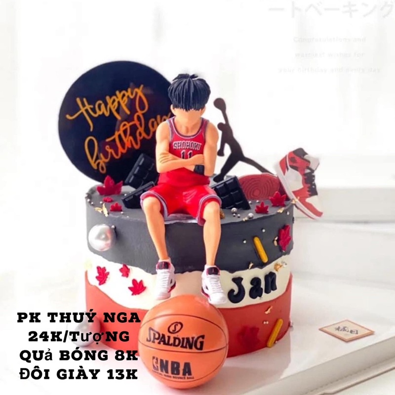Tượng cầu thủ bóng rổ trang trí bánh