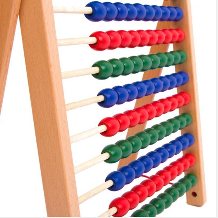 Bảng tính bằng hạt màu (Colorful Abacu ) giáo cụ Montessori