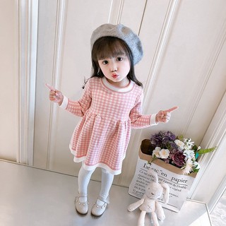 Váy len kẻ siêu xinh cho bé gái