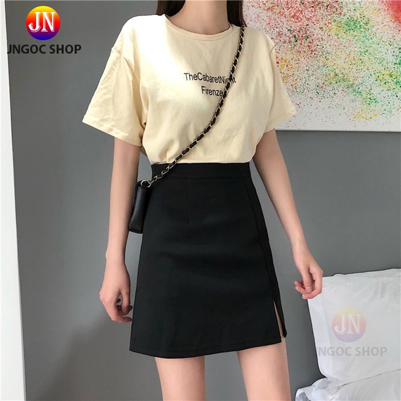 Chân váy chữ A xẻ tà lưng cao công sở, Chân váy ngắn nữ đen trắng siêu đẹp | BigBuy360 - bigbuy360.vn