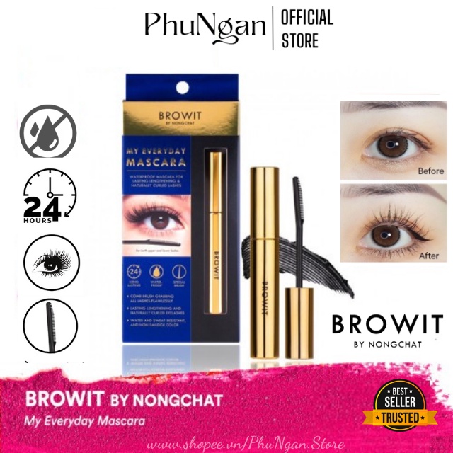 Mascara Browit by Nongchat My Everyday Thái Lan không lem, không trôi, không vón cục