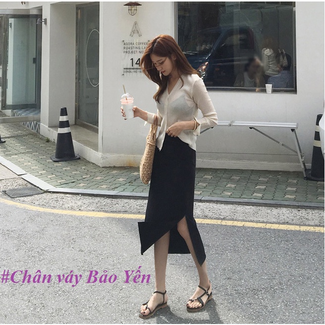 Chân váy dài xẻ tà 2 cạnh ( hàng sẵn size) - M84