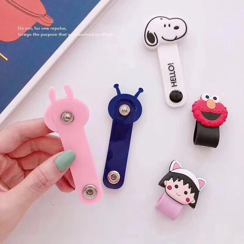 Silicone BTS BT21 Tai nghe cáp tổ chức quấn Clip dây dây Winder snoopy Phụ kiện điện thoại