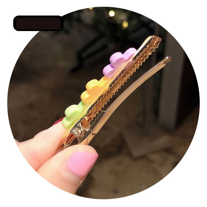 Set 2 Kẹp Tóc Hình Hoa/Trái Cây Màu Sắc Ngọt Ngào Phong Cách Hàn Quốc Cho Bé Gái