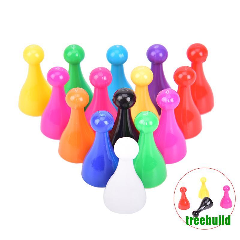 treebuild☆ 10Pcs Plastic Chess Pawn Pieces Board Card Games Halma Multi-Colors Accessories