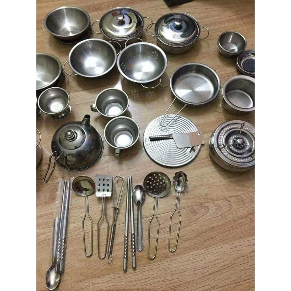 HH. Bộ đồ chơi nấu ăn bằng inox