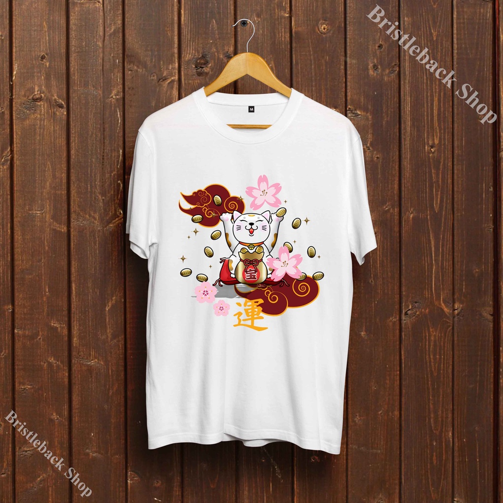 Áo hình Mèo Thần Tài Lucky Cat nam đẹp ngắn tay cực chất cute dễ thương I14LKC003