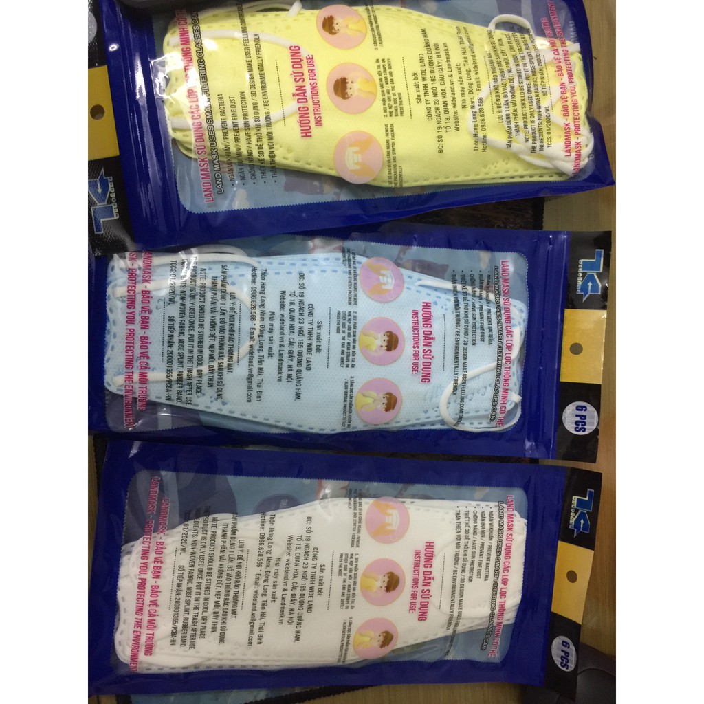 Khẩu trang trẻ em 3D Land Mask Kid 4 lớp kháng khuẩn gói 6 cái | BigBuy360 - bigbuy360.vn