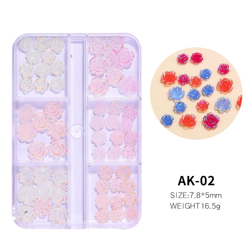 Hộp Phụ Kiện Trang Trí Móng Tay 3D Hình Hoa Và Bướm Xinh Xắn