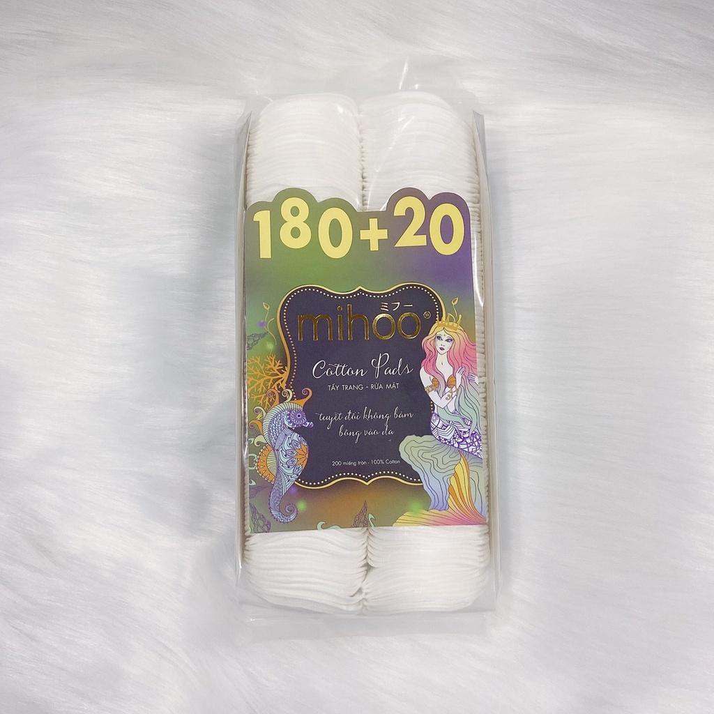 Bông Tẩy Trang MIHOO 200 Miếng 100% Cotton