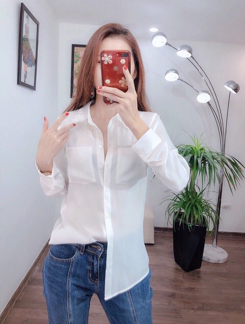 BÁN SỈ SƠ MI TÚI NGỰC CỔ THÊU CHO NỮ | BigBuy360 - bigbuy360.vn