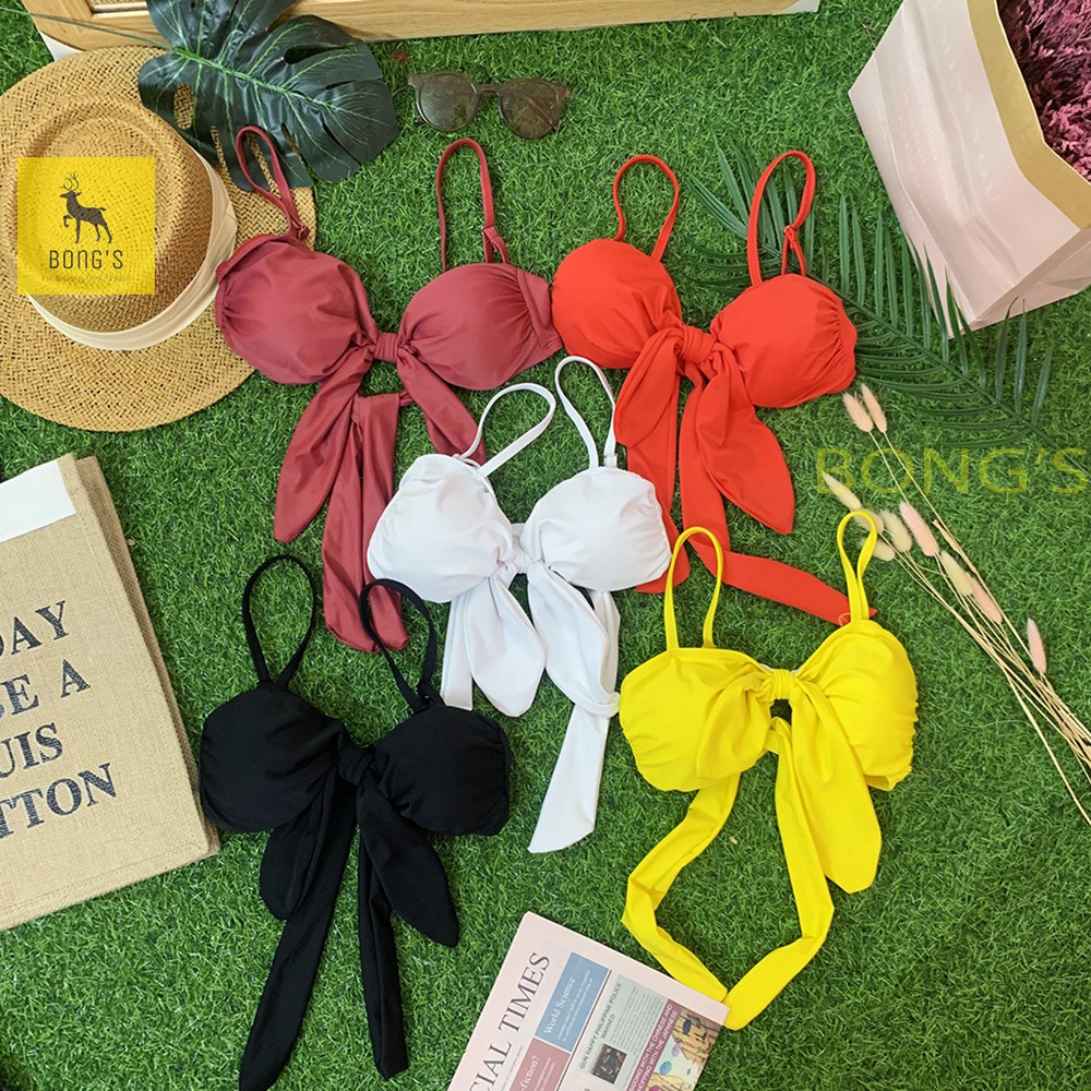 Áo lẻ bikini mút ngực - Áo bơi cột nơ trước sau (Ảnh thật shop chụp) | BigBuy360 - bigbuy360.vn