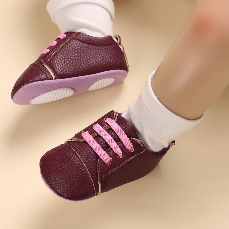 Đôi Giày Da PU Đế Cotton Chống Trượt Cho Bé Tập Đi