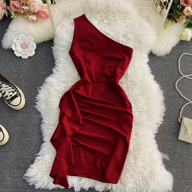 🌸Hàng Order🌸 Váy Đầm Body Lệch Vai Bèo Ngún Hông Tiệc Cưới Thanh Lịch Nữ Tính 🌸Hàng Quảng Châu