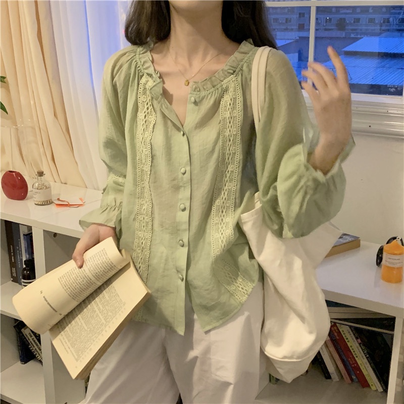 Áo BH mỏng dáng rộng tay dài thời trang mùa hè cho nữ