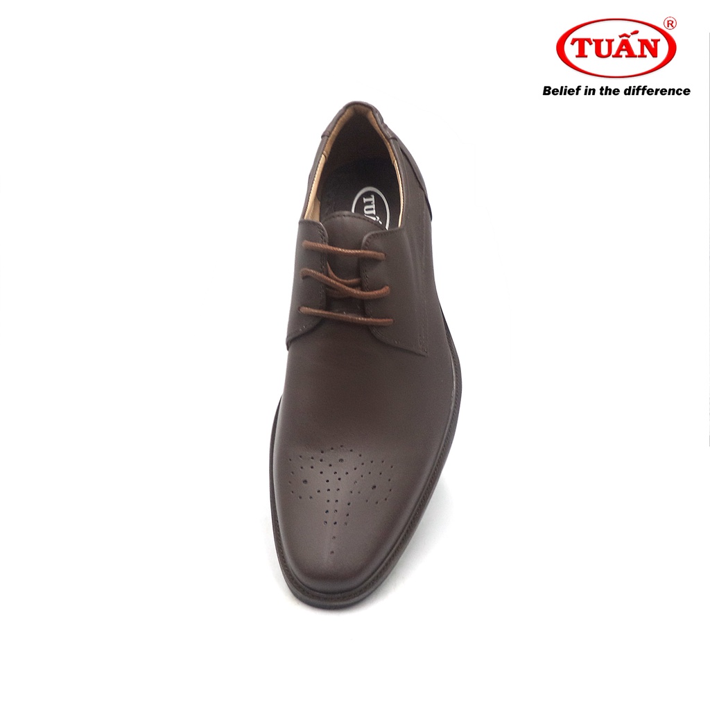 Giày nam da bò tự nhiên giày tây công sở buộc dây thương hiệu Tuấn GXHU-84K