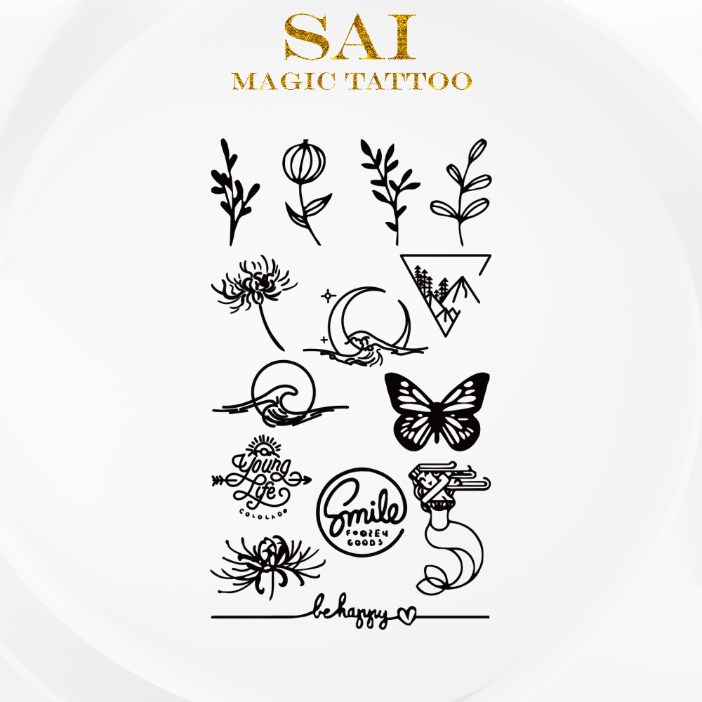 Miếng dán hình xăm tạm thời SAI MAGIC TATTOO 10CM×06CM chống thấm nước lâu trôi lên đến 2 tuần 441