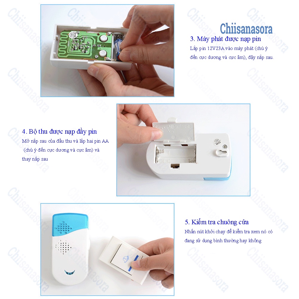 Chuông cửa không dây thông minh, thiết bị điều khiển từ xa, âm thanh báo động người già, trẻ em,phụ nữ mang thai