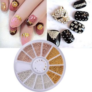 Hạt tròn bốn kích cỡ trang trí móng, DIY.
