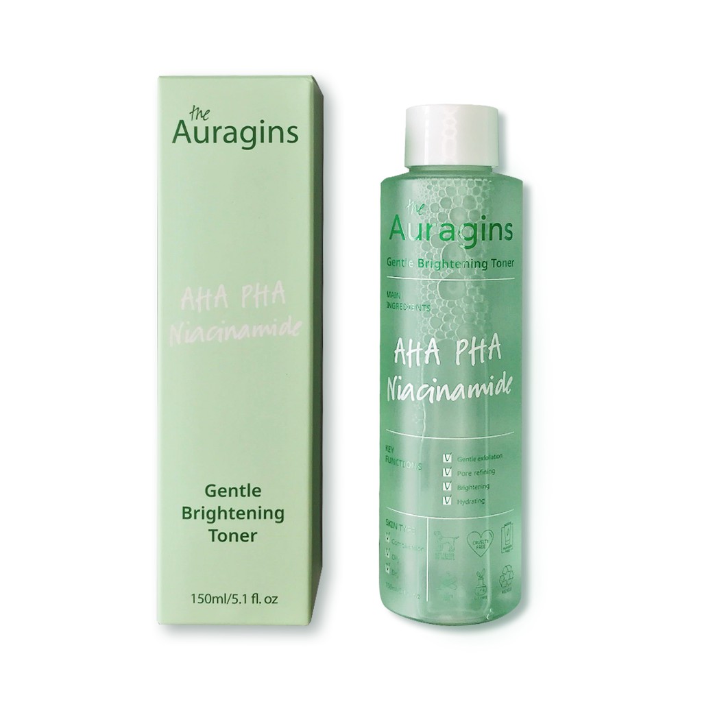 Nước hoa hồng sáng da, ngừa mụn AHA PHA The Auragins Gentle Toner 150ml