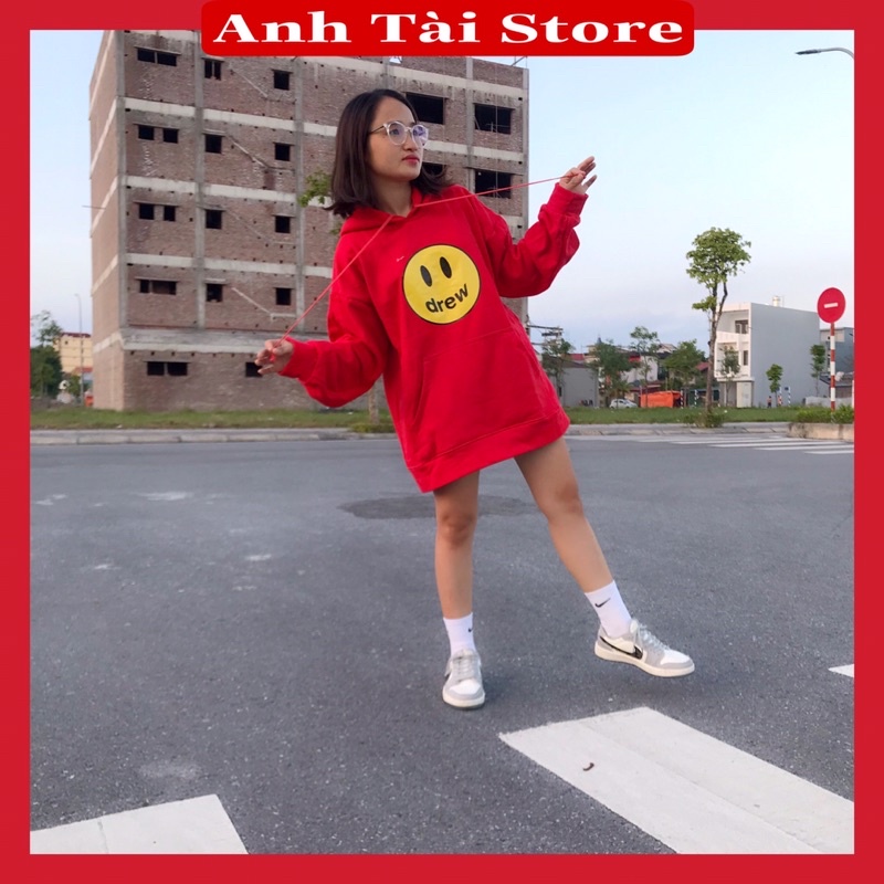 Áo hoodie drew in hình mặt cười  nam nữ chất nỉ ngoại mềm mịn fom rộng unisex oversize đến 68kg sẵn nhiều màu AT 9998 | WebRaoVat - webraovat.net.vn