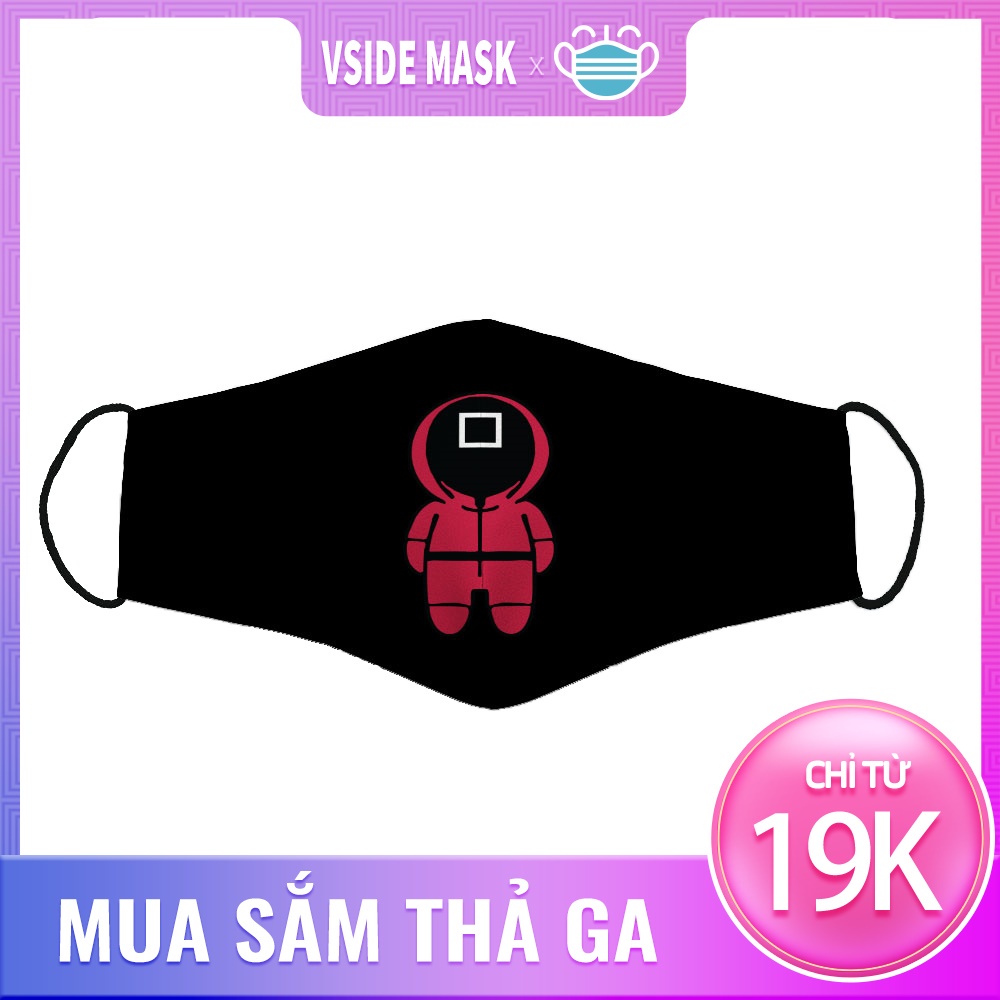 khẩu trang y tế xanh In Hình Squid game 76 VSIDE Dây Đeo Mềm Chuyên Dụng, Đeo Thoải Mái, Không Đau Tai, Dễ Thở, Thoáng K