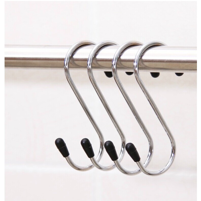 Móc treo đa năng - Vỉ 4 cái móc inox chữ S chịu lực No.101256