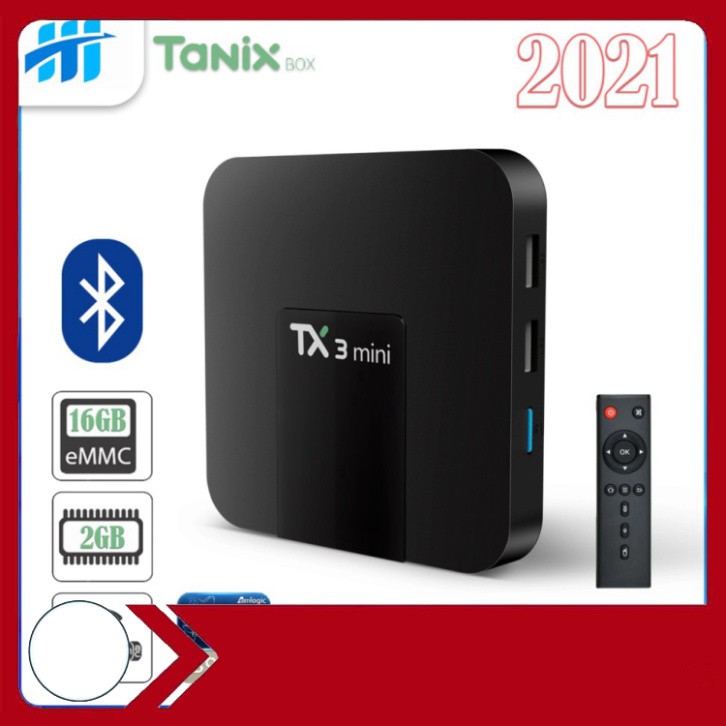 GIÁ TỐT NHẤT Android Tivi Box TX3 mini - 2G Ram và 16G bộ nhớ, Bluetooth, AndroidTV 9 - Phiên bản 2021 $$$