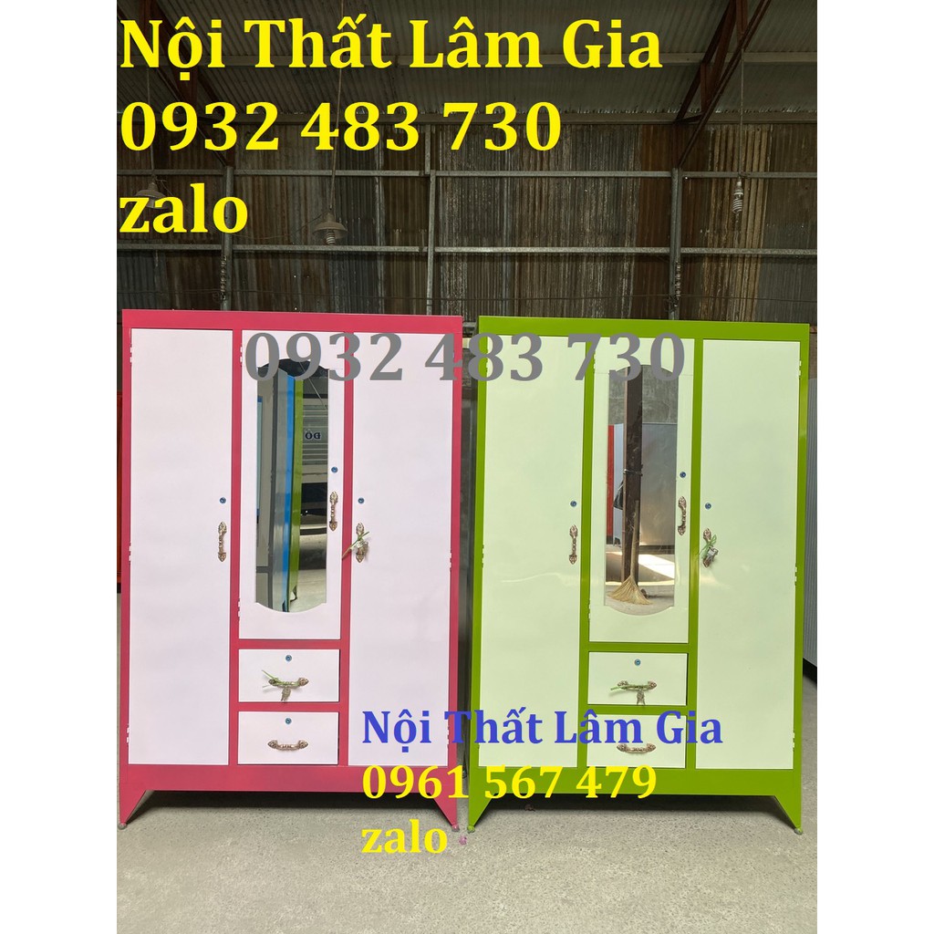 Tủ sắt quần áo 3 cánh 1m8x1m2x45