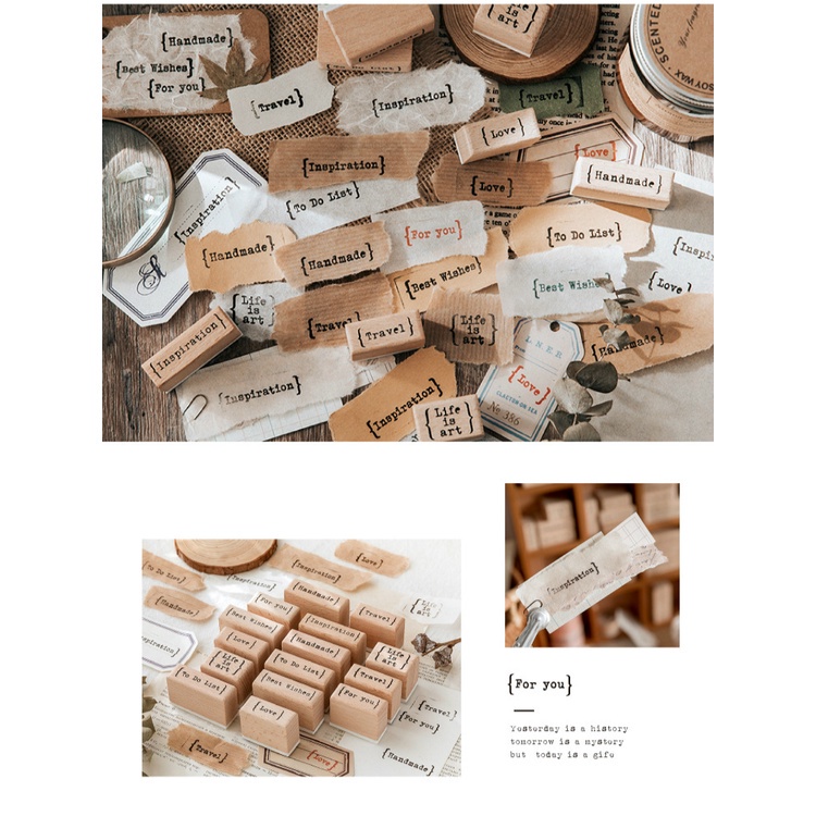 Con Dấu Gỗ Khắc Chữ Tiếng Anh Phong Cách Vintage