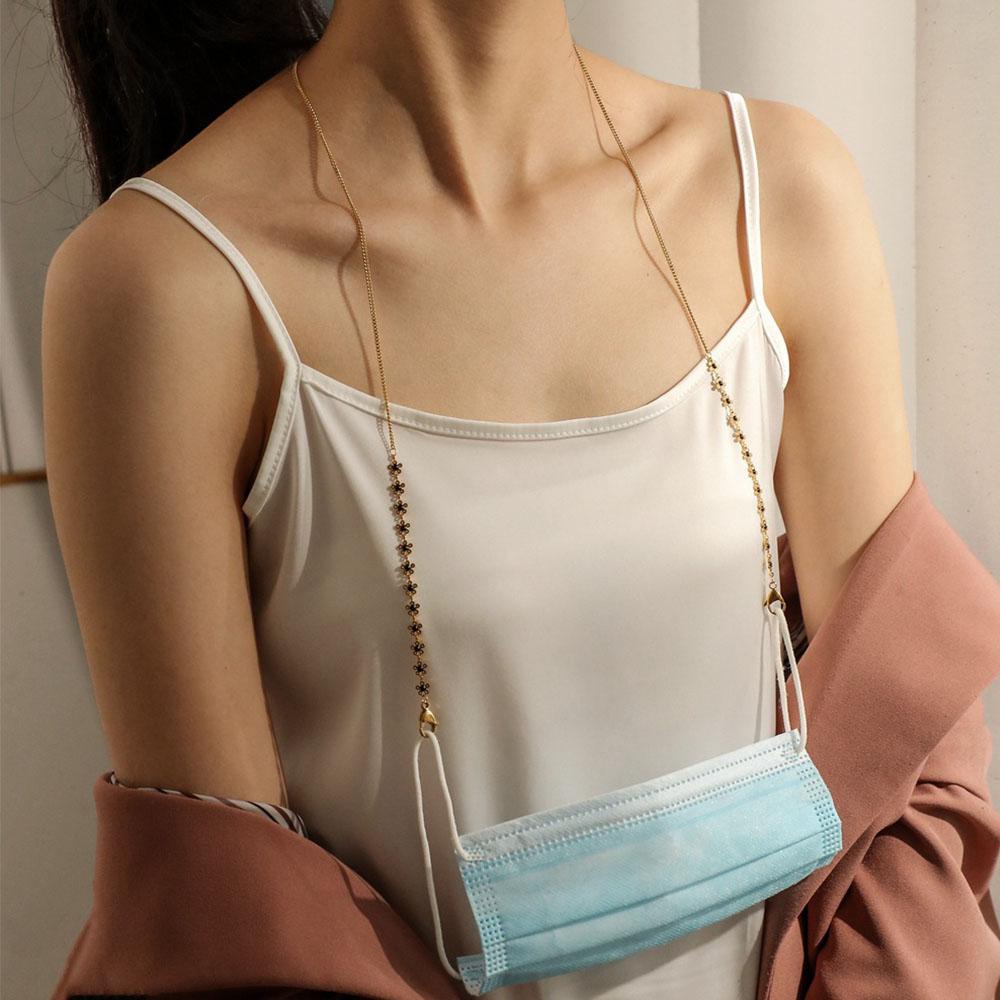 Dây Đeo Mắt Kính Chống Mất Bằng Thép Không Gỉ Họa Tiết Hoa