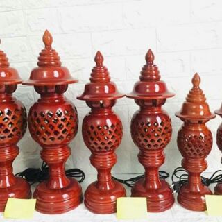 Đèn  thờ  gỗ xà cừ cao cấp hình  quả dứa