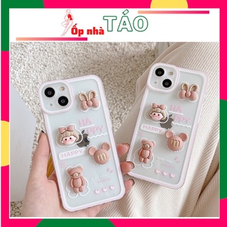 Ốp lưng iPhone silicon hình gấu nơ nổi