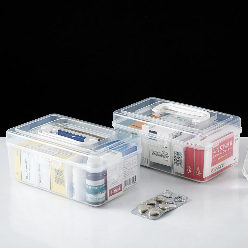 JUJIAJIA Hộp Đựng Dụng Cụ Sơ Cứu Trong Suốt Tiện Lợi