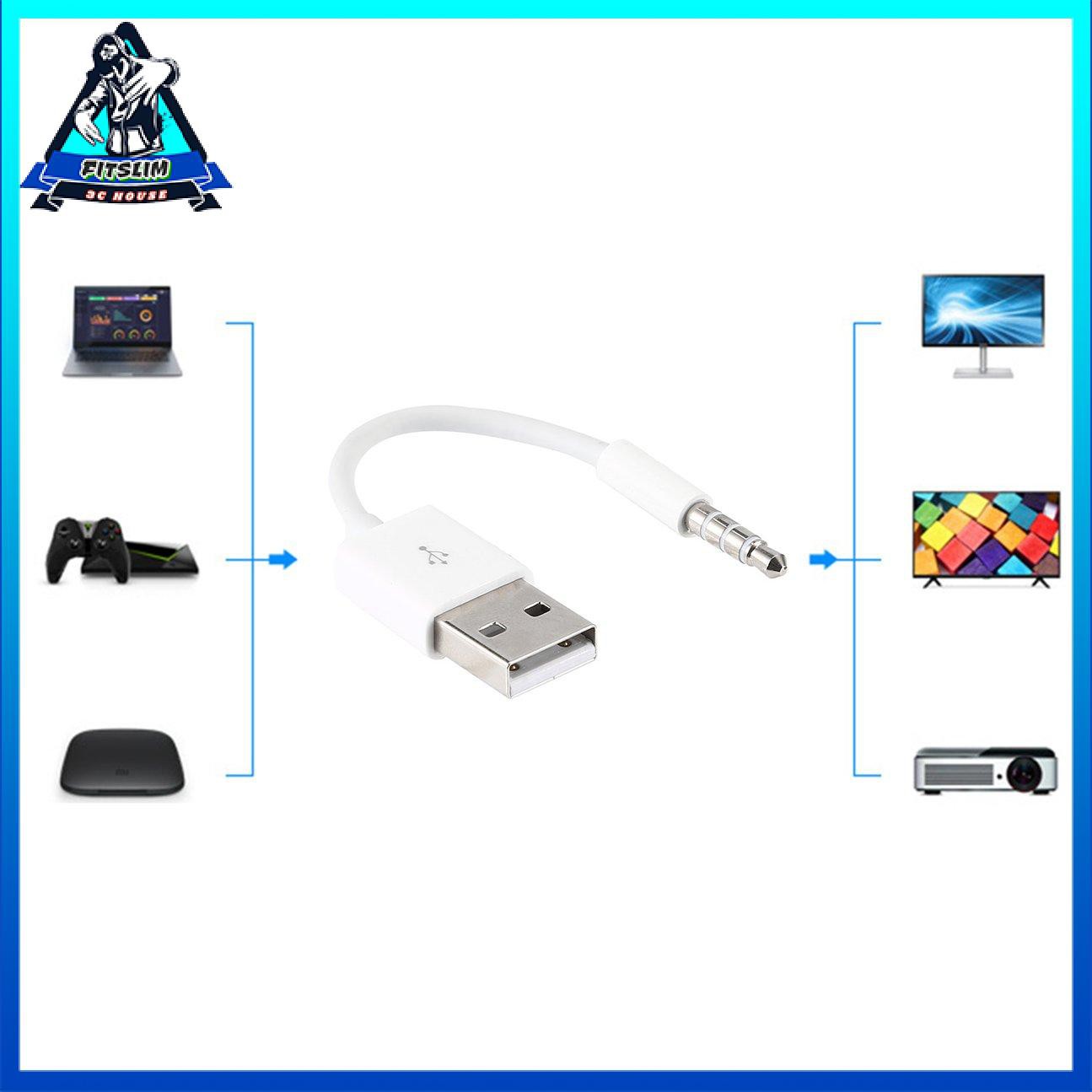 Dữ liệu bộ sạc USB ngắn Cáp SYNC Bộ chuyển đổi giắc cắm 3,5 mm Đường dây sạc